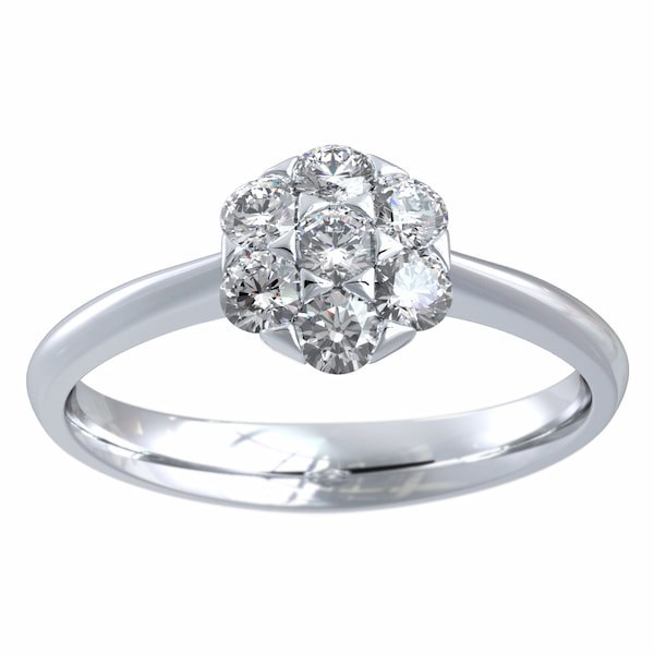 Anillo de compromiso tipo flor – Diamantes Eternity Joyería - Anillos de compromiso y argollas de matrimonio en oro