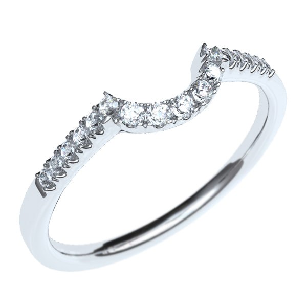 Argolla en oro 18k con 17 Diamantes Eternity Joyería - Anillos de compromiso y argollas de matrimonio en oro