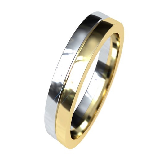 Argolla para plana 2 oros Mujer (4mm) Eternity Joyería - Anillos de compromiso y argollas de matrimonio en oro